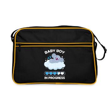 Koala Baby Boy Geburt Junge Schwangerschaft - Retro Tasche - Schwarz/Gold - Vorne