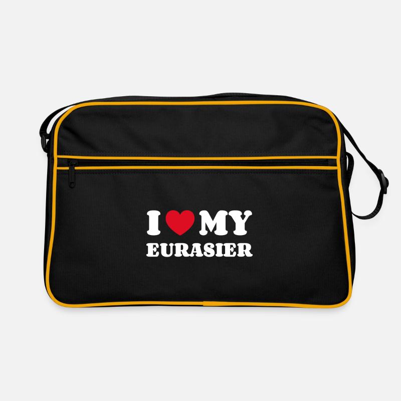 J'aime mon eurasier - Sac Retro - noir/or