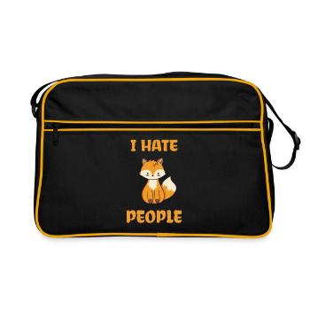 I Hate People Fuchs - Retro Tasche - Schwarz/Gold - Vorne