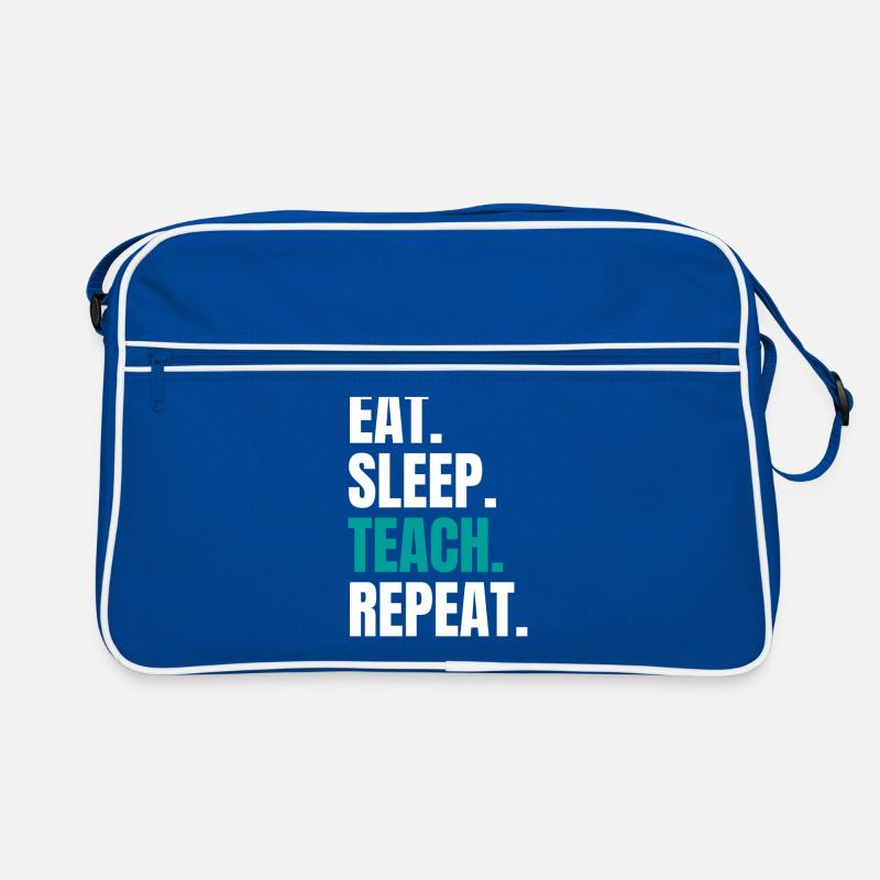 Enseignant Enseignant Mange Sommeil Enseigner Répéter Sac Retro