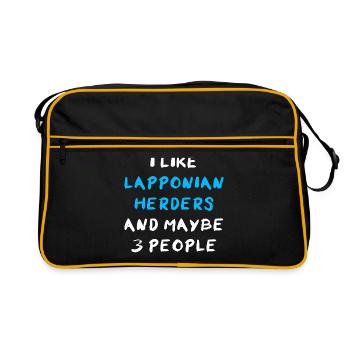 Lapponian Herder - Retro Tasche - Schwarz/Gold - Vorne