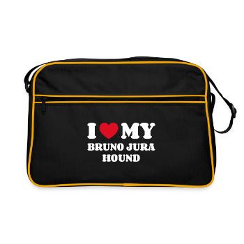 I Love My Bruno Jura Hound - Retro Tasche - Schwarz/Gold - Vorne