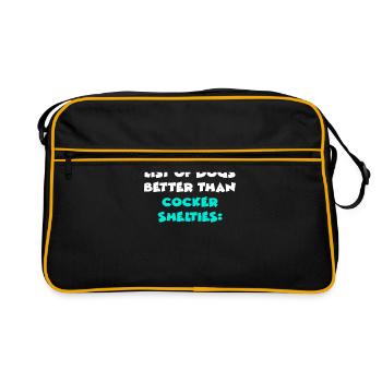 Cocker Shelties - Sac Retro - noir/or - Devant