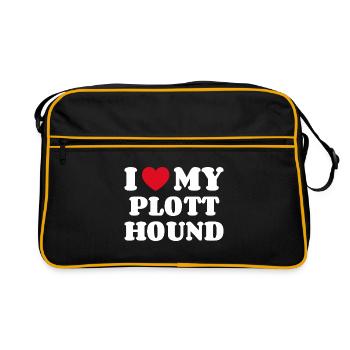 I Love My Plott Hound - Retro Tasche - Schwarz/Gold - Vorne
