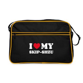 I Love My Skip-Shzu - Retro Bag - black/gold - Front