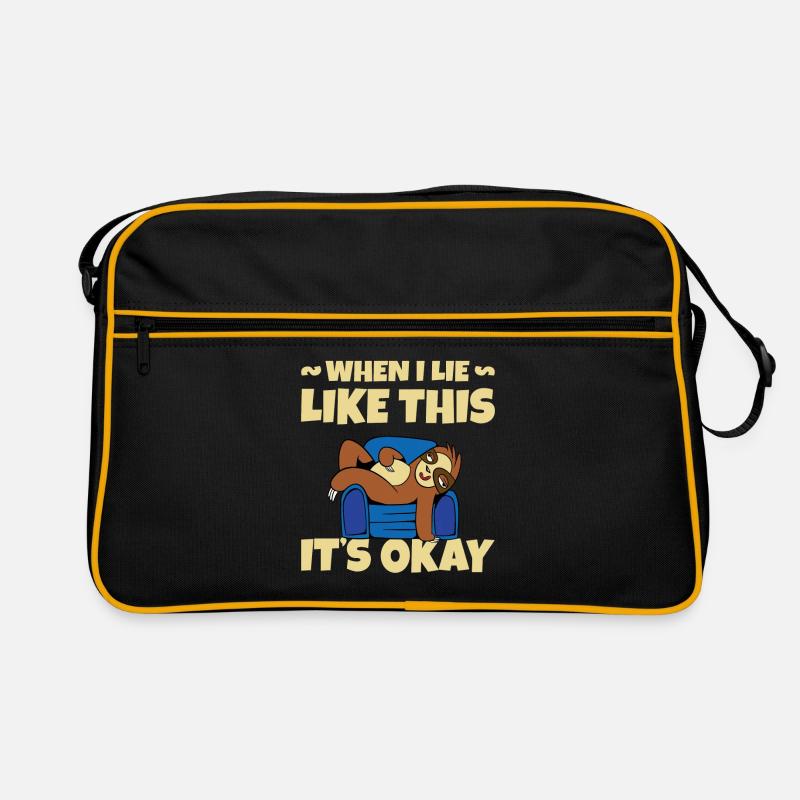 Plattes Faultier Retro Tasche