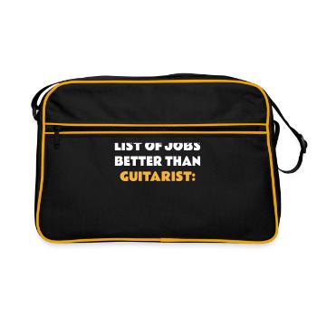 Gitarrist Lustige Sprüche - Retro Tasche - Schwarz/Gold - Vorne