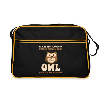 Soyez toujours un hibou mignon mignon hibou hibou ami - Sac Retro - noir/or - Devant