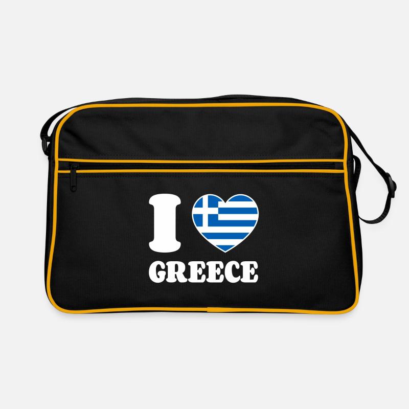 J’aime la Grèce Grèce Drapeau grec Cœur Sac Retro
