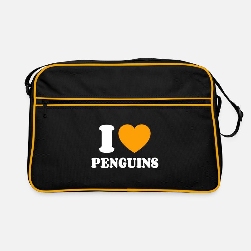 I Love Penguins Retro Tasche