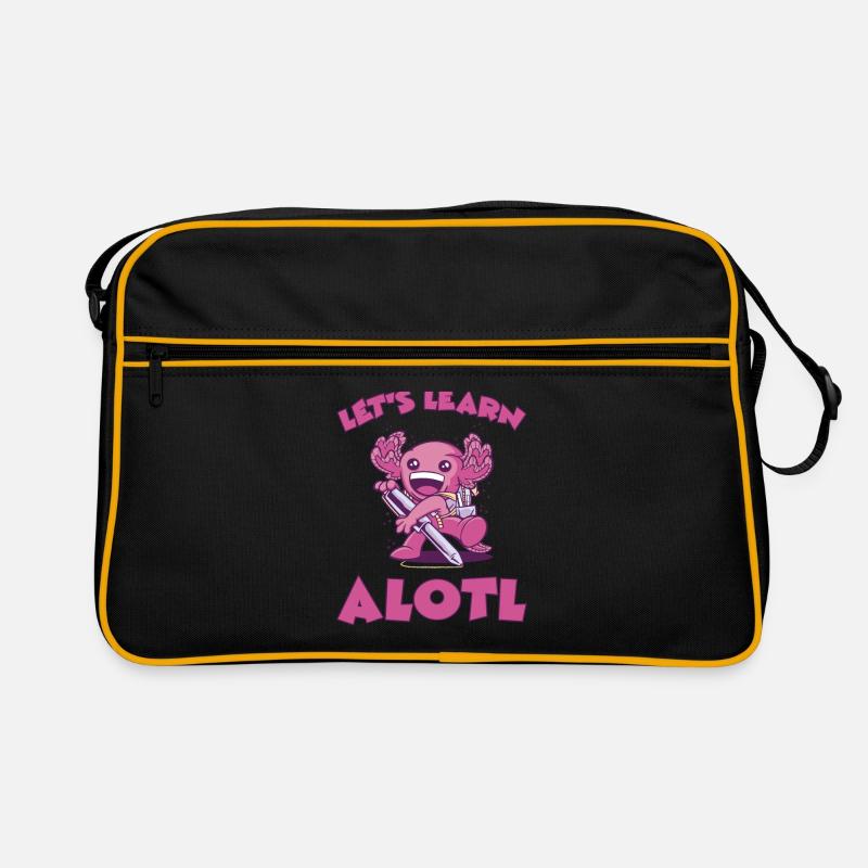 Axolotl Inscription École de cône de première année Sac Retro