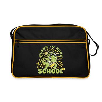 T-Rex Rockig Dino Enrollment Guitare 1ère classe - Sac Retro - noir/or - Devant
