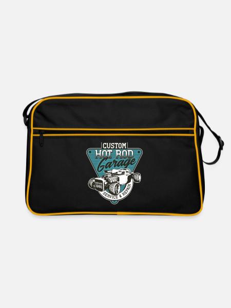 Hot Rod - Voitures de course classiques - sombre - Sac Retro - noir/or - Devant