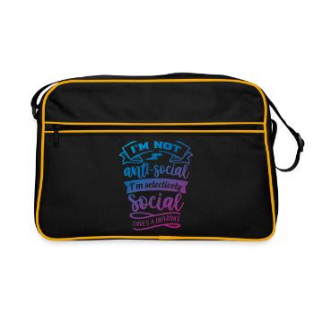 Antisocial - Selective social - col - Retro Bag - black/gold - Front