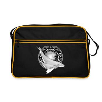 Baleine à bosse hawaïenne - Sac Retro - noir/or - Devant