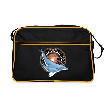 Baleine à bosse hawaïenne - Sac Retro - noir/or - Devant