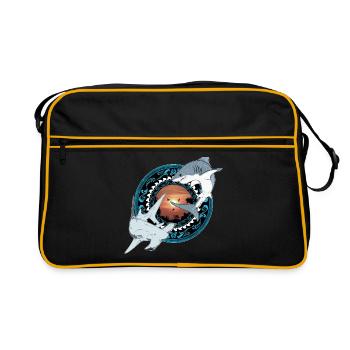 Requin-marteau Grand Requin blanc hawaïen - Sac Retro - noir/or - Devant