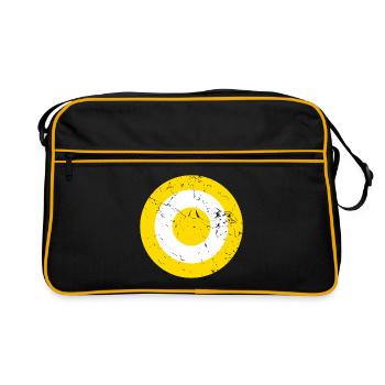 Safran en détresse et cible blanche - Sac Retro - noir/or - Devant