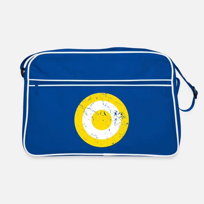 Distressed Saffron and White Target Retro Bag