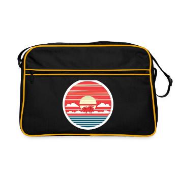 Vintage Beach Landscape rouge - Sac Retro - noir/or - Devant