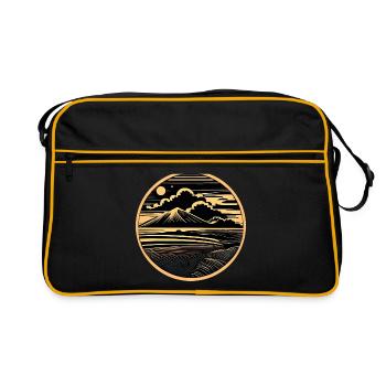 Vintage Beach Landscape bb - Sac Retro - noir/or - Devant