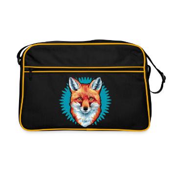 Fuchs - Illustration - Retro Tasche - Schwarz/Gold - Vorne
