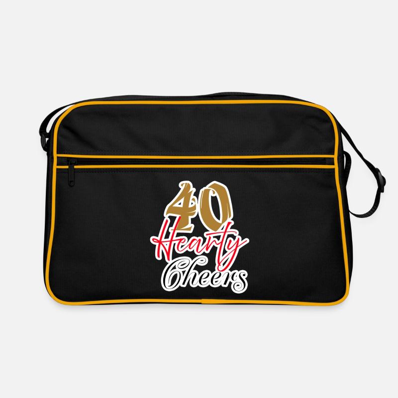 40 herzliche Prost Feier Design Retro Tasche