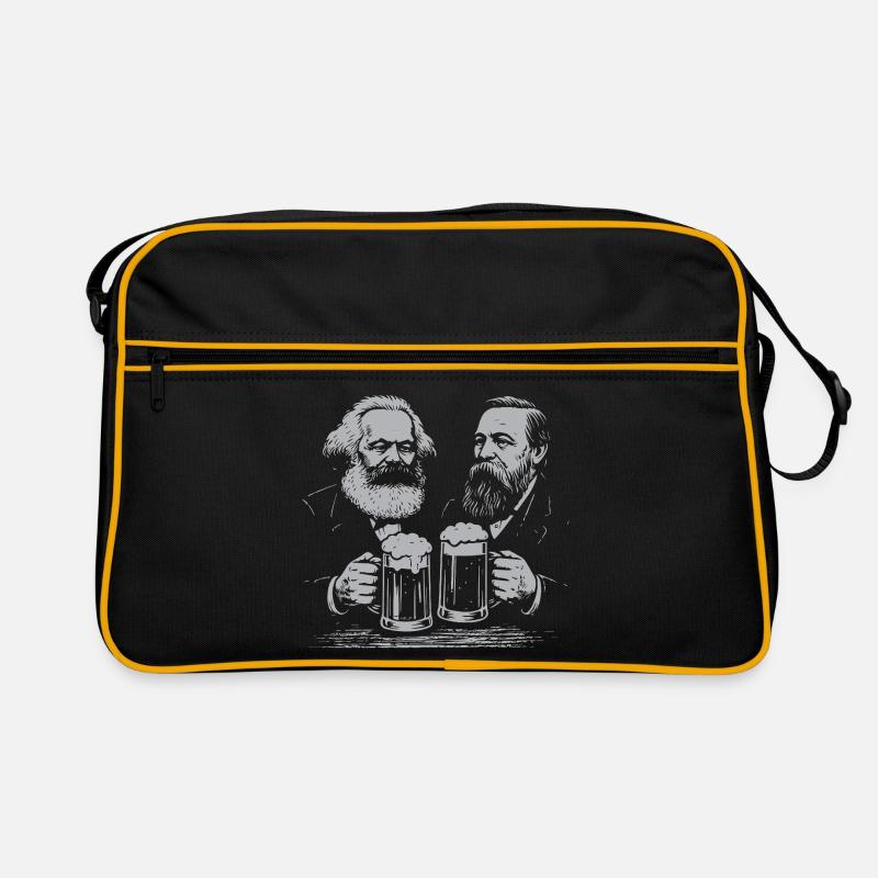 Karl Marx and Engels drinking beer Retro Bag