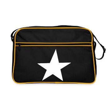 Simple White Star Design for Clothing - Retro Bag - black/gold - Front