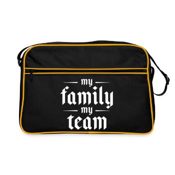 Mon équipe familiale dit - Sac Retro - noir/or - Devant