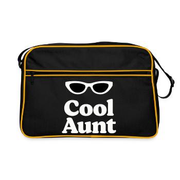 Cool Aunt Eyeglass-Logo - Retro Tasche - Schwarz/Gold - Vorne