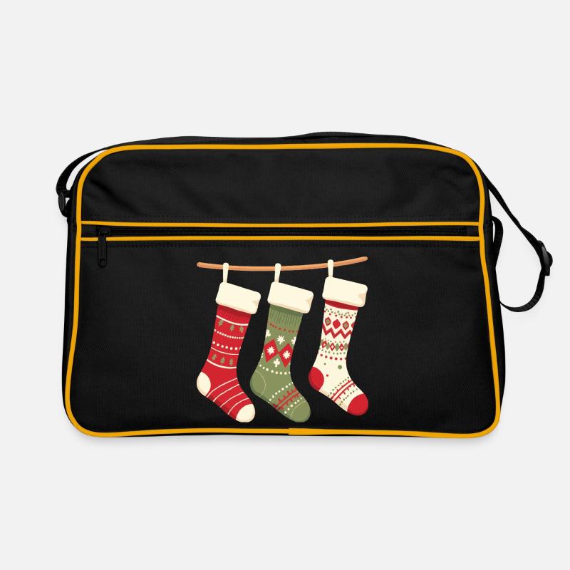 Three Stockings Christmas Pattern Retro Bag