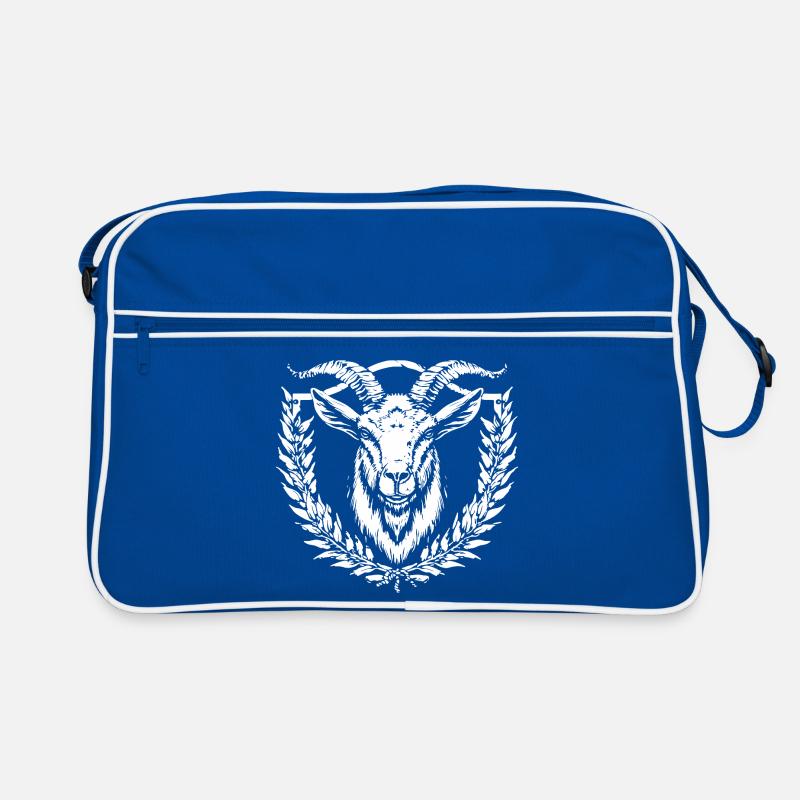Tête de chèvre avec couronne de laurier Sac Retro