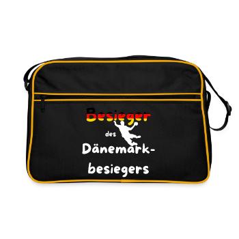Vainqueur du DanemarkBattant Championnat d’Europe de handball 2026 - Sac Retro - noir/or - Devant