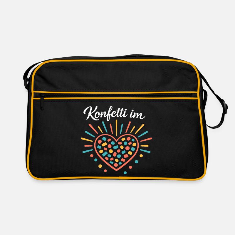 Konfetti im Herzen Karneval Geschenk Retro Tasche
