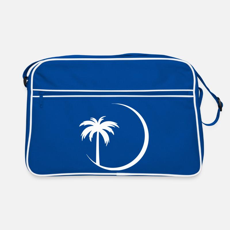 Palme im Kreis Silhouette Retro Tasche