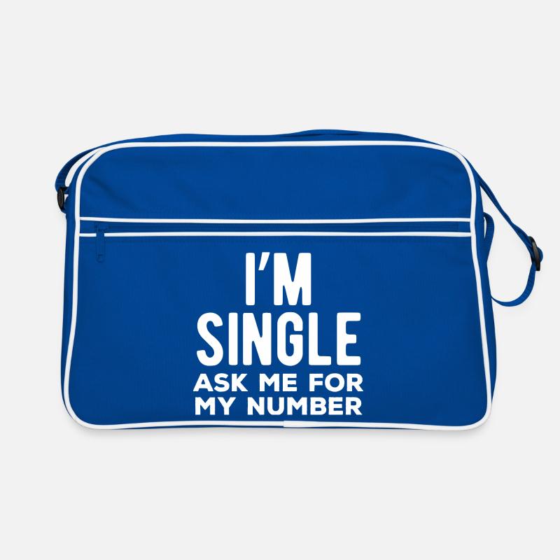 Ich bin Single Frag mich nach meiner Nummer Retro Tasche