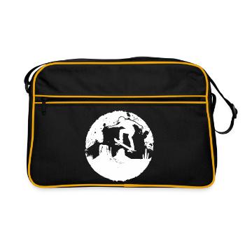 Dessin de skateur - Sac Retro - noir/or - Devant