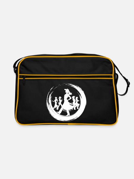 Line Dance Motiv - Retro Tasche - Schwarz/Gold