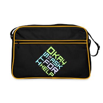 Il est normal de demander de l’aide, d’aide, de questions en disant le logo - Sac Retro - noir/or - Devant