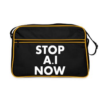 Stop ai - Retro Tasche - Schwarz/Gold - Vorne