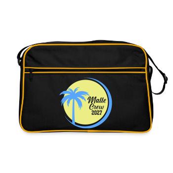 Malle Crew 2027 Palmen Circle - Retro Tasche - Schwarz/Gold - Vorne