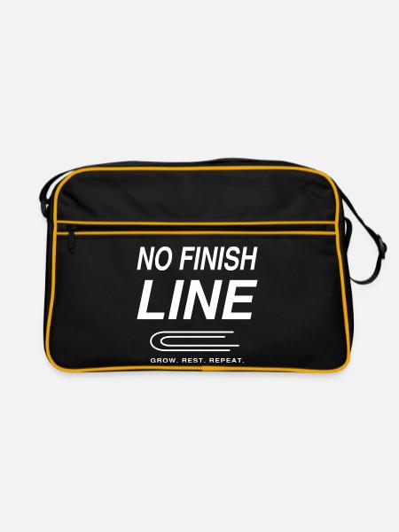No Finish Line Endurance Hymne - Retro Tasche - Schwarz/Gold