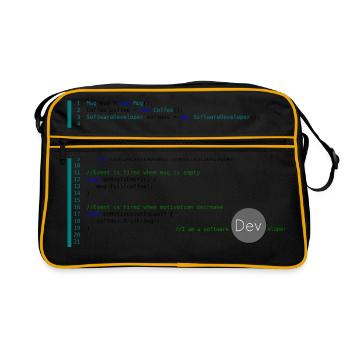I am a Software Developer - Retro Bag - black/gold - Front