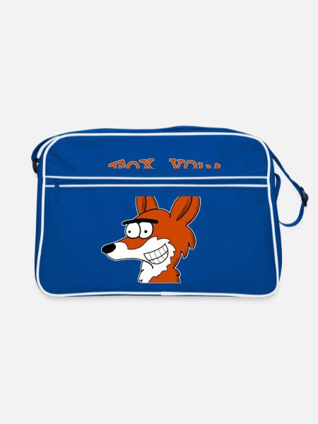 Fox you! - Retro Tasche - Blau/Weiß - Vorne