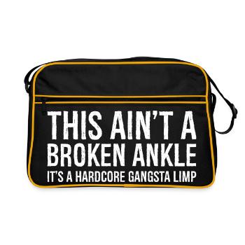 Funny Broken Ankle Injury - Retro Bag - black/gold - Front