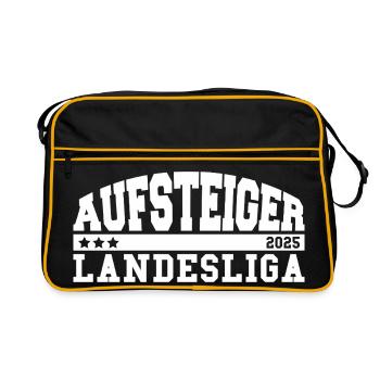 Aufsteiger 2025 Landesliga Aufstieg Fußball - Retro Tasche - Schwarz/Gold - Vorne