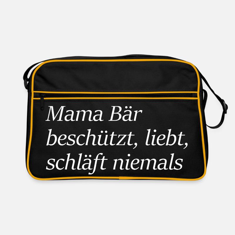 Mom Bear Protects Loves Never Sleeps Gift Retro Bag