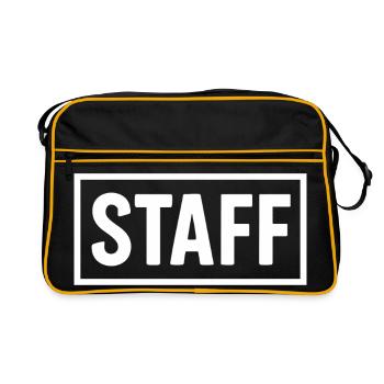 Minimalist STAFF Shirt – Club & Event Crew - Retro Bag - black/gold - Front