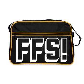 swear_FFS_white - Retro Bag - black/gold - Front